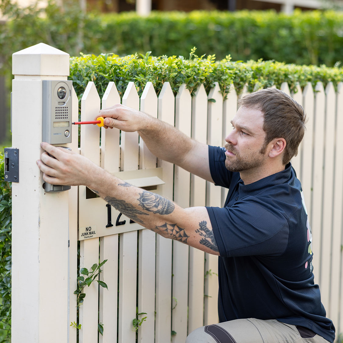 Electricians delivering lighting, electrical wiring, switchboard safety and fault detection for home security